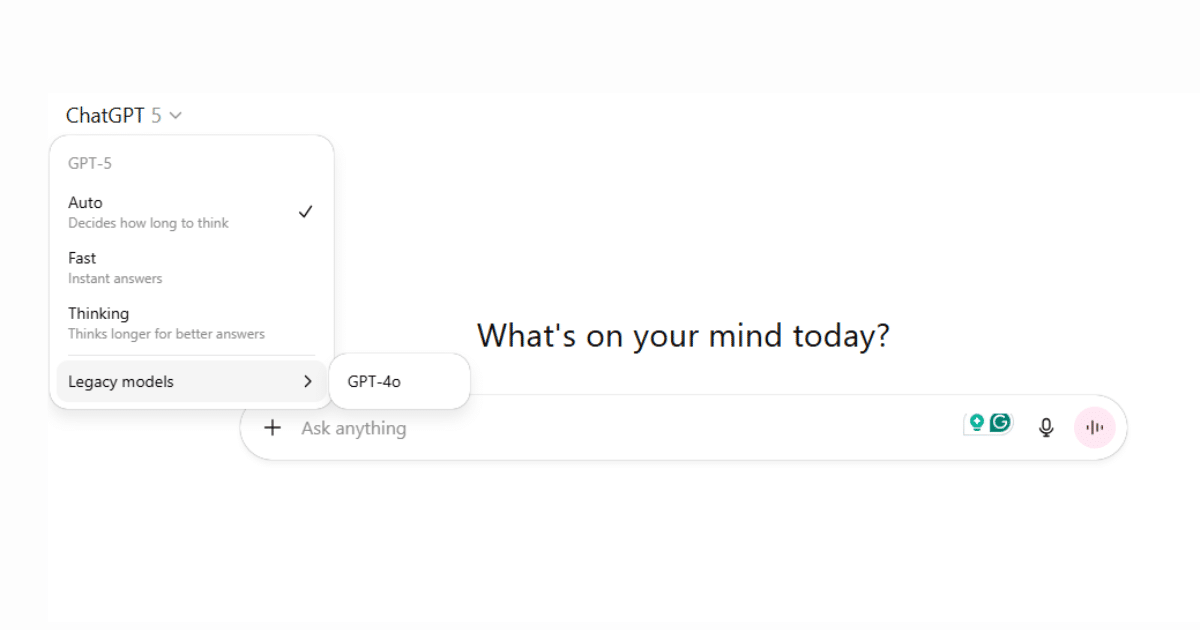 openai恢复了gpt-5反弹之后的chatgpt中的模型选择器