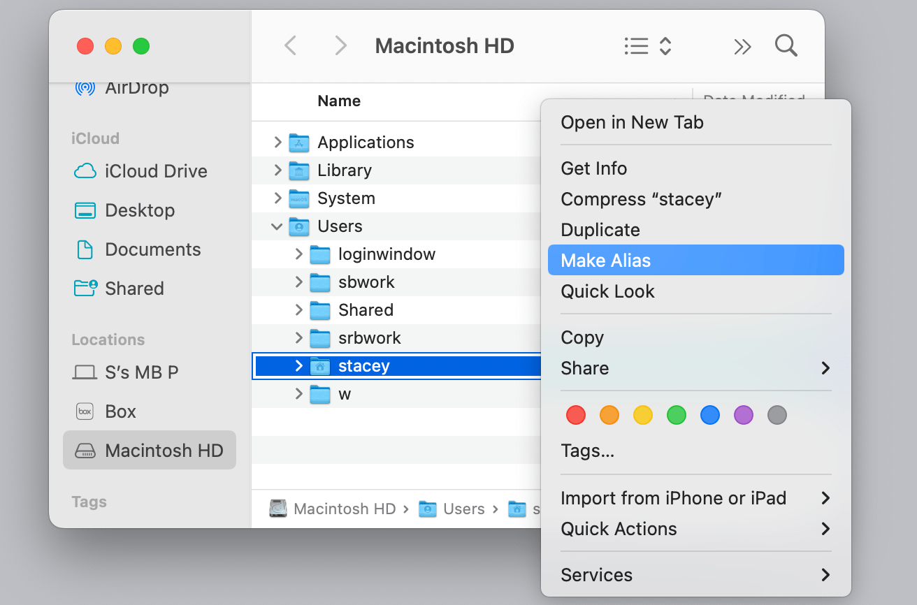 如何在桌面上放置 Macintosh HD 图标
